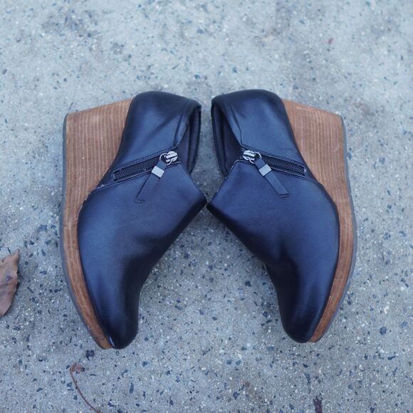 Dr. Scholl’s Harlie Black Wedge Ankle Booties Women’s 11M Side Zip Comfort - Picture 9 of 12